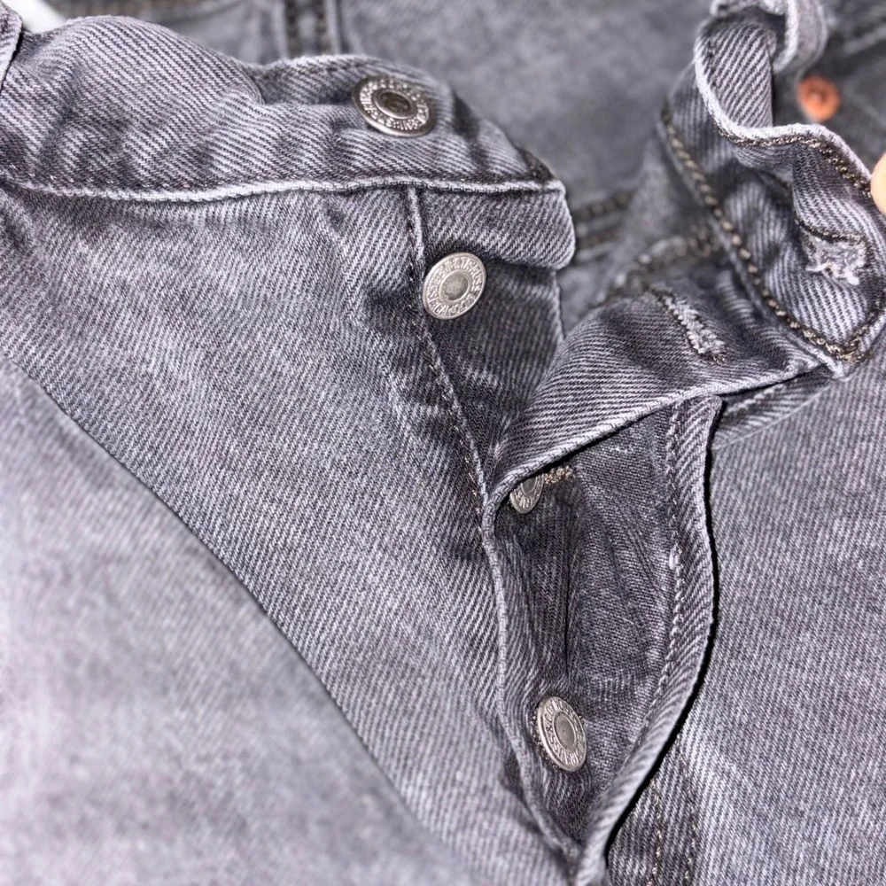 Levis 501 Premium Jeans Faded Black Straight Leg Button‎ Fly Denim Men's 29x30